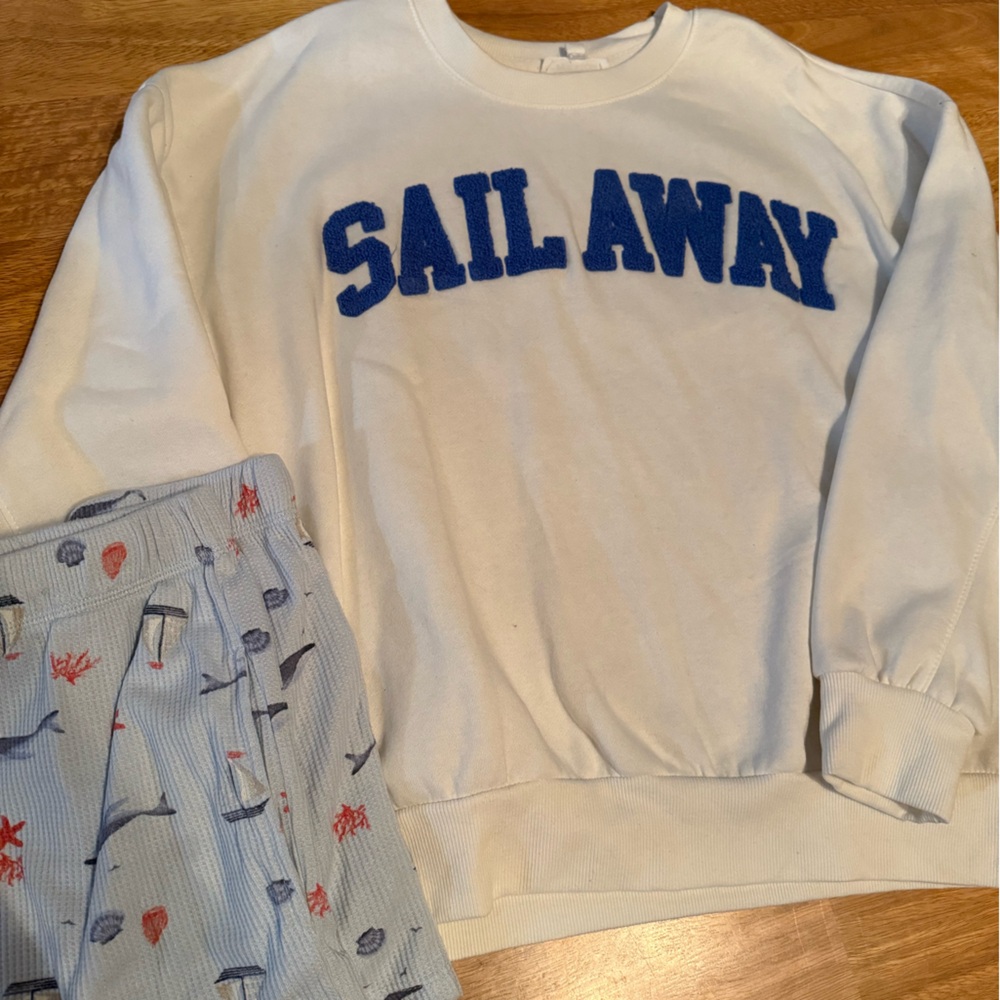 Pink Rose Graphic Sweatshirt set